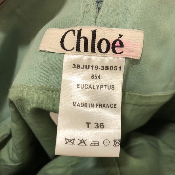 EUC Size 36 (US 2-4) Chloé Green Embroidered Skirt - Picture 5 of 6